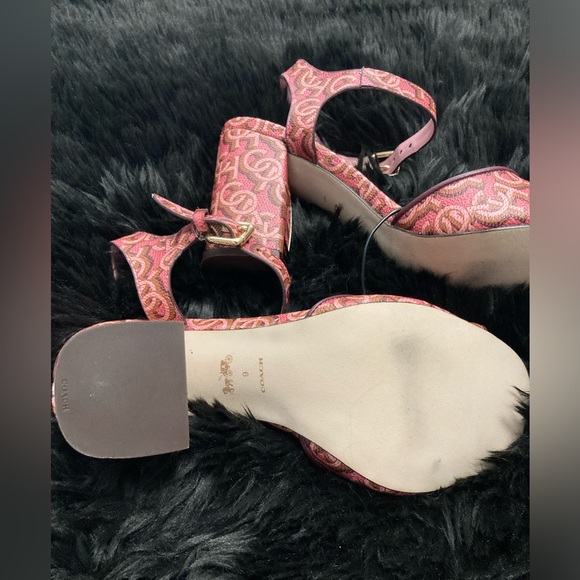 COACH NWOT LOGO PRINTED BLOCK HEEL - Picture 4 of 6